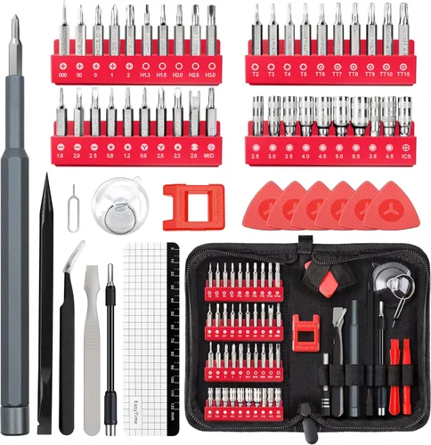 Miniatura 9 de UnaMela Juego de Destornilladores de Precisión Electrónicos: Kit de Herramientas de Reparación Magnéticas Pequeñas 61 en 1 Mini Destornillador