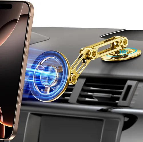 Miniatura 9 de Soporte de teléfono ultra magnético de brazo largo, se adapta al soporte de montaje de automóvil MagSafe 【Parabrisas+Ventilación+Dash】, rotación