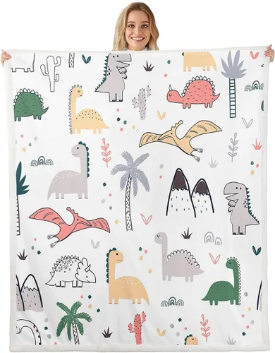Miniatura 20 de Feelyou Manta de Felpa para Niños con Dibujos de Perros para Cama de Sofá, Manta Sherpa de Perro de Dibujos Animados para Niñas, Rosa, Floral