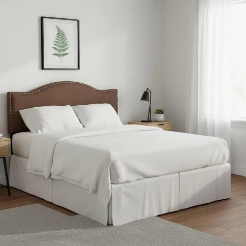 Miniatura 10 de Naomi Home Jessenia - Cabecera capitonada ajustable tapizada de lino con superficie acolchada, soporte de pared o marco de cama, color crema