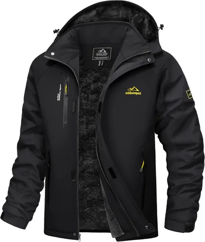 MAGCOMSEN Chaqueta de esquí de invierno para hombre, chaquetas resistentes al agua y nieve, abrigos de forro polar cálido, para snowboard, trabajo,