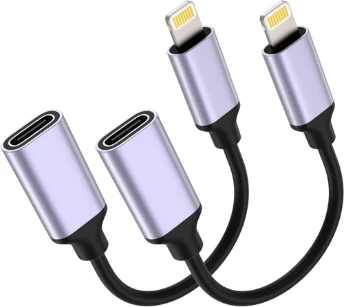 Miniatura 7 de TechMatte Adaptador de cable USB C a Lightning macho hembra, 27 W PD carga rápida solo compatible con iPhone, iPad, iPod, AirPods, sin audio,