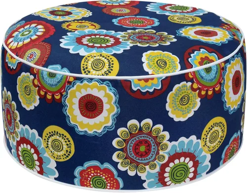 Miniatura 13 de Magpie Fabrics Taburete inflable para interiores y exteriores, reposapiés redondo, repelente al agua, 20 x 9 pulgadas de alto, portátil para patio