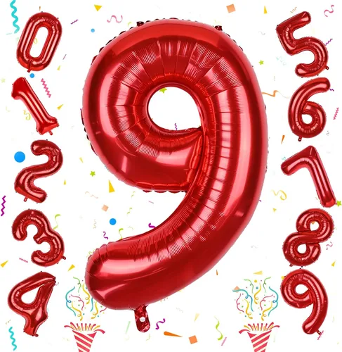 Miniatura 56 de Globos de número azul pastel de 40 pulgadas, globo gigante autoinflable de aluminio número 5 de cumpleaños para niños, globos azul bebé para hombres