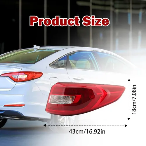 Miniatura 5 de Luz Trasera Compatible con Hyundai Sonata 2015 2016 2017 Reemplaza 92402C2000 HY2805129 (Lado Derecho del Pasajero)