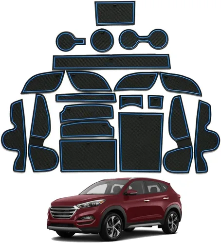 Miniatura 9 de Great-luck Accesorios para el interior del automóvil, tapete de almacenamiento para puerta, tapete para portavasos, tapete antideslizante a prueba