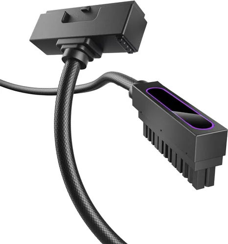 AsiaHorse Hydrus-24PIN PC PSU Extensión de Cable ARGB LED, Cable de Extensión de Energía de la Placa Madre de Cobre Diseño Integrado, 2000W de Negro