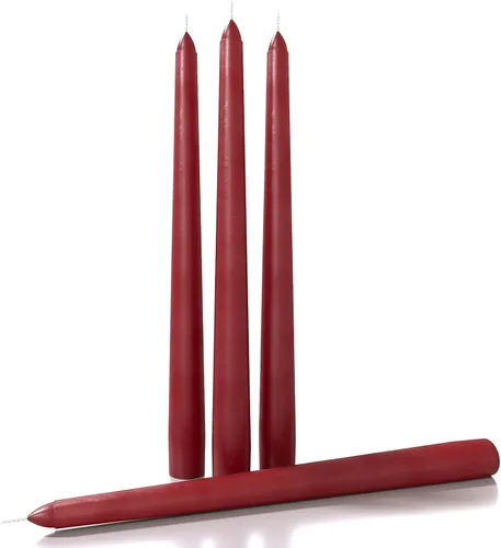 Miniatura 57 de CANDWAX Paquete de 4 velas cónicas blancas, sin goteo, de combustión lenta, sin perfume, de 12 pulgadas, ideales para mesa de comedor, candelabros