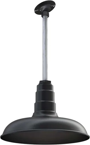 Miniatura 32 de Steel Lighting Co. Malibu - Lámpara colgante Montaje en techo Domo de 14 pulgadas vástago de 12 pulgadas Estilo de granja de acero Rojo