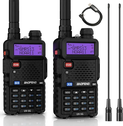 Miniatura 9 de BAOFENG Radio GMRS UV-5G (UV-5X), radio bidireccional recargable de largo alcance con recepción y escaneo meteorológico NOAA, radio de mano GMRS
