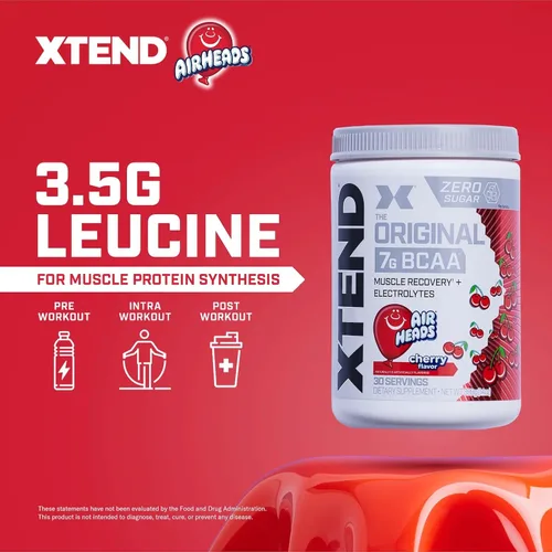 Miniatura 3 de Xtend Polvo Original BCAA, 7g de BCAAs y 2.5g de L-Glutamina para la Recuperación Muscular, Hidratación y Músculo Delgado, Bebida Sin Azúcar