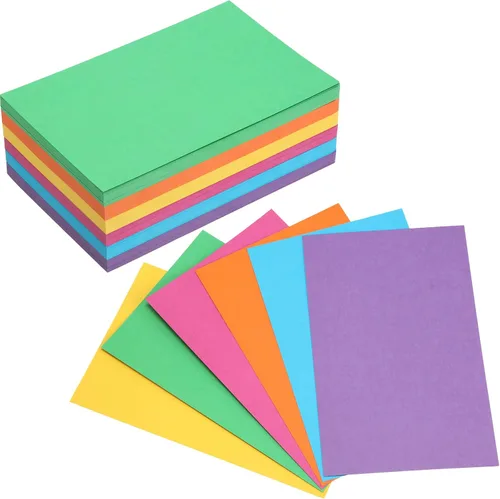Fainne 300 piezas de 5 x 8 pulgadas, tarjetas de índice en blanco, 180 g/m², cartulina gruesa, colores surtidos, tarjetas en blanco de neón, Colores