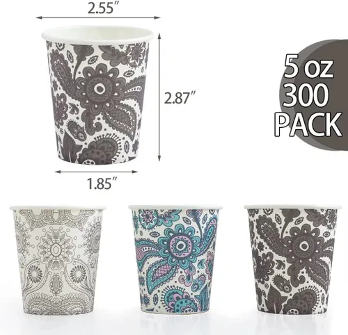 Miniatura 2 de Clawsoff [Paquete de 300] Tazas de papel mini de 5 oz, tazas pequeñas de enjuague bucal de 5 oz, tazas desechables de baño, tazas de papel para café