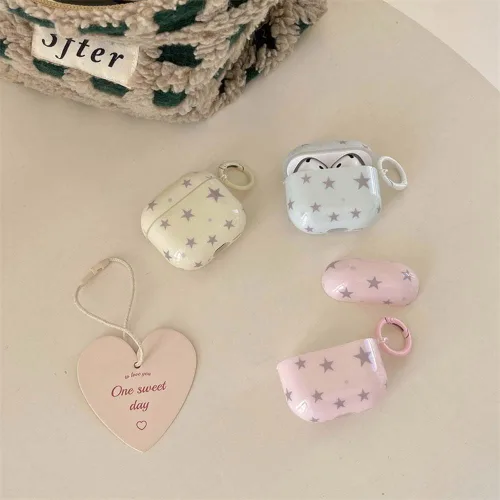 Miniatura 5 de Funda para AirPods 2/1 con diseño de estrella bonita, con kit limpiador protector de auriculares para AirPods de 2ª/1ª generación, color azul