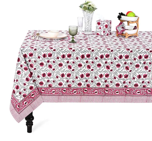 Miniatura 69 de Ridhi - Mantel cuadrado 100% algodón con estampado en bloque, lavable, para Halloween, Acción de Gracias, Navidad, fiestas, bodas, decoración