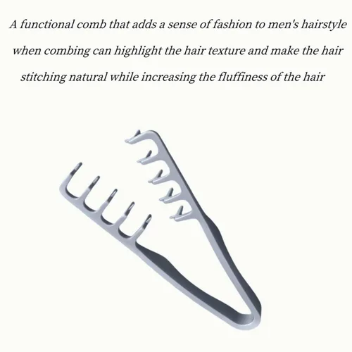 Miniatura 2 de Peine voluminoso de dientes anchos para el cabello Diseño plegable de viaje Juego de doble propósito con dientes finos y anchos Textura esponjosa