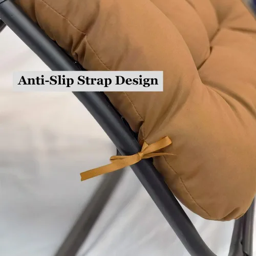 Miniatura 5 de BOOMSHY Cojines para silla de sol, cojín de tumbona de 67 pulgadas, colchón con respaldo antideslizante y funda elástica para jardín, exterior, Café