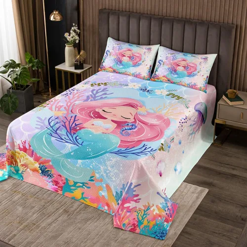 Miniatura 5 de Manfei Colcha rústica de cabaña para niños, tamaño individual, juego de 2 piezas para decoración de habitación de niños, colcha acolchada