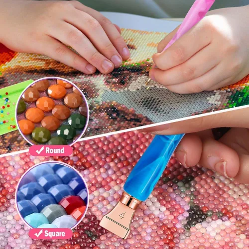 Miniatura 5 de Sttargxing Kit de 27 bolígrafos de pintura de diamante, 12 puntas de acero inoxidable con 12 arcilla, accesorios de pintura de diamante 5D, repuesto