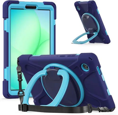 Miniatura 105 de 360 Rotation Case for Galaxy Tab ActivePro/Tab Active4 Pro/Active 5 Pro 10.1" Sturdy Cover Rotate Ring Stand Shoulder Carrying Strap Hand Strap