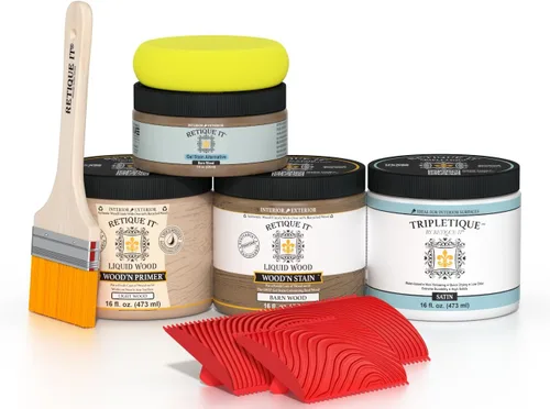 Miniatura 75 de Retique It Kit multiusos con acabado de madera - GO Beyond de madera falsa con imprimación a base de madera líquida pintable y tinte de gel - 60