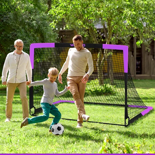 Miniatura 7 de Kids Soccer Goals for Backyard Set of 2, 6x4 ft Portable Toddler Soccer Goal Training Equipment with Soccer Target, Ball, Cones, Soccer Net for Kids