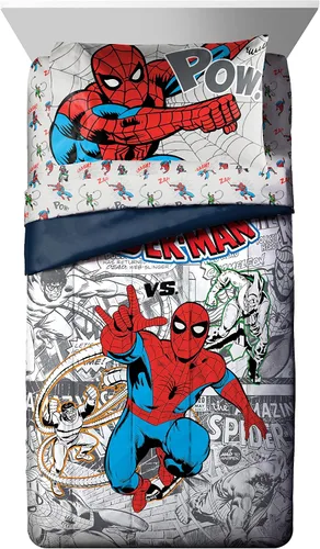 Miniatura 2 de Marvel Spiderman Spidey VS - Juego de cama de 7 piezas tamaño completo - Incluye edredón y juego de sábanas - Microfibra súper suave resistente a