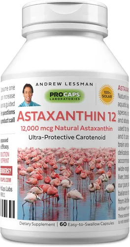 Miniatura 10 de ANDREW LESSMAN Astaxantina 12 mg - 240 cápsulas blandas - 12000 mcg de astaxantina natural, potente carotenoide antioxidante. Protección para ojos