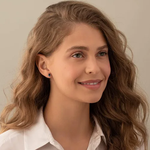 Miniatura 2 de Peora Aretes de topacio azul Londres de oro blanco de 14 quilates para mujer, piedra preciosa natural, forma de pera de 1.50 quilates, grado AAA
