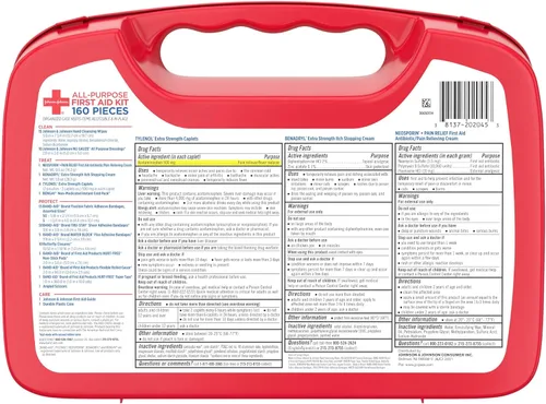 Miniatura 9 de Kit de primeros auxilios compacto portátil multiusos para cortes menores, rasguños, esguinces y quemaduras, perfecto para el hogar, automóvil