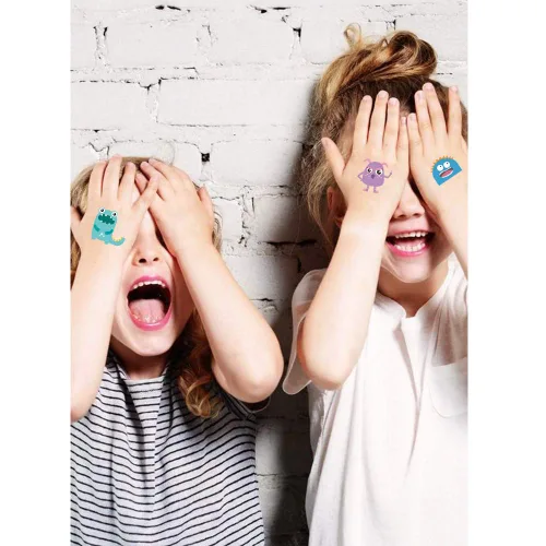 Miniatura 3 de Ooopsi Monster - Tatuajes temporales para niños, más de 120 tatuajes, lindos tatuajes de dibujos animados para niños y niñas, decoración de fiesta