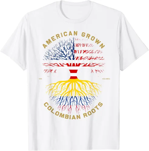 Miniatura 91 de Camiseta de regalo con la bandera de Estados Unidos con árbol de raíces colombianas