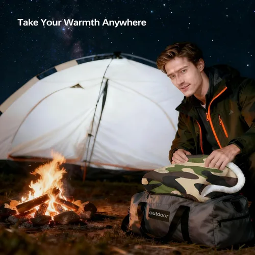 Miniatura 4 de Sleepwish Manta de forro polar de camuflaje verde para niños y niños, manta de sherpa de camuflaje marrón suave para sofá, silla, manta