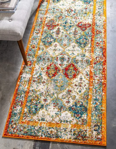 Miniatura 22 de Unique Loom - Alfombra estilo tradicional de Rosso Collection, Polipropileno, Beige/anaranjado