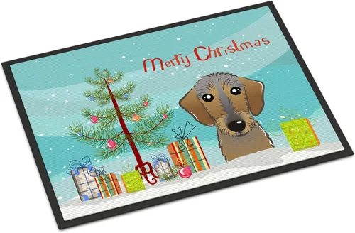 Miniatura 34 de Caroline's Treasures BB1616MAT - Tapete para puerta delantera de árbol de Navidad y sabueso afgano de 18 x 27 pulgadas, para interiores