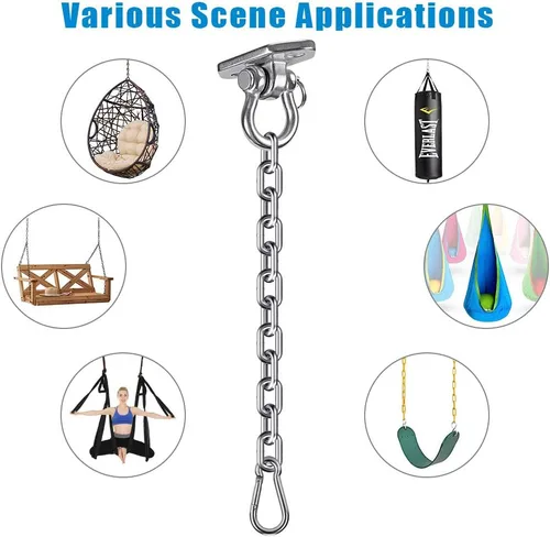 Miniatura 7 de Kits colgantes para hamaca, columpio, colgador de columpio resistente con cadena, para interiores y exteriores, hamaca colgante para boxeo, saco