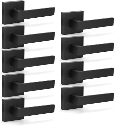 Miniatura 12 de KNOBWELL Paquete de 6 manijas de puerta falsas de color negro mate para puerta interior de armario, pasillo interior, manijas de puerta cuadradas