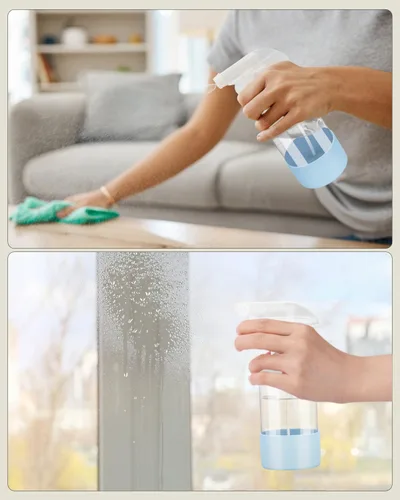Miniatura 8 de Worldgsb 2 unidades de botellas de spray de vidrio de 8 oz, contenedores vacíos rellenables con protección de funda de silicona, botellas de spray