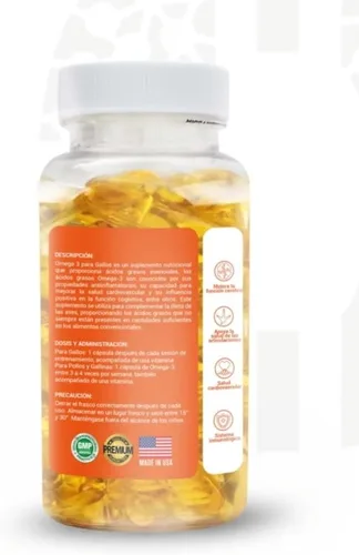 Miniatura 2 de Omega 3 para Gallos - Aceite de Pescado para Gallos EPA y DHA 120 cápsulas blandas