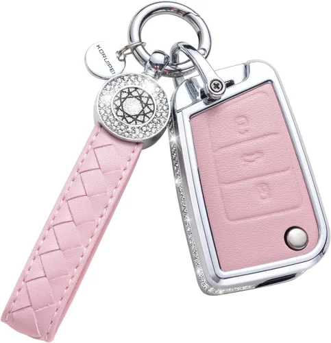 Miniatura 56 de Funda para Llave Honda con Llavero, Carcasa Protectora de Cuero Genuino Rosa con Cristales Compatible con Honda Accord Civic CRV Pilot Odyssey 2022