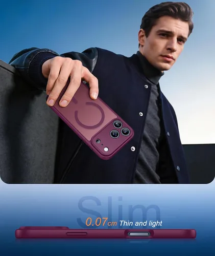 Miniatura 919 de FNTCASE Funda para iPhone 17 Pro: Fundas delgadas translúcidas de color azul claro compatibles con MagSafe, protección completa de la cámara