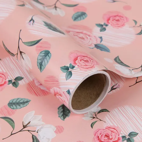 Miniatura 8 de Aimyoo - Rollo de papel de regalo floral kraft - Rollo jumbo - 30 pulgadas x 33 pies - Papel de regalo vintage con flores para todas las ocasiones