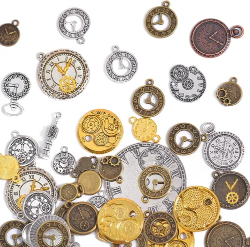 Miniatura 6 de stino 100 G Mixed Style Metal Charms for Jewelry Making, Bulk Silver & Gold Plated, for Bracelet, Necklace, Earrings DIY Crafts