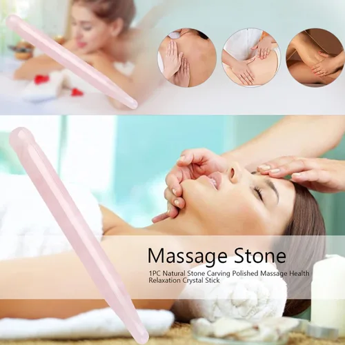 Miniatura 3 de ZJchao Varita de masaje con piedra de masaje, varita de cristal de jade Gua Sha, herramientas de masaje Guasha, herramienta de belleza