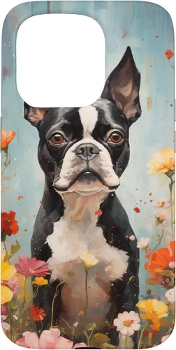 Miniatura 14 de Boston Terrier in Flower Garden Dog Art Lovers Design Case for iPhone 17