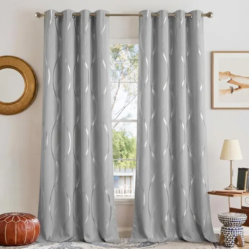 Miniatura 94 de NICETOWN Paneles de Cortinas Opacas para Dormitorio - Tratamiento de Ventanas con Aislamiento Térmico, Ojales Sólidos, Cortinas Opacas con Diseño
