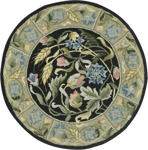 Miniatura 26 de SAFAVIEH Chelsea Collection - Alfombra decorativa de 1 pies 8 pulgadas x 2 pies 6 pulgadas, color negro, lana de campo francesa enganchada a mano