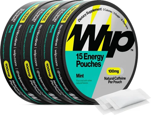 Miniatura 9 de Wip Bolsas energéticas, mezcla sin azúcar con 100 mg de cafeína natural, vitaminas B, minerales y L teanina para apoyo energético, preentrenamiento