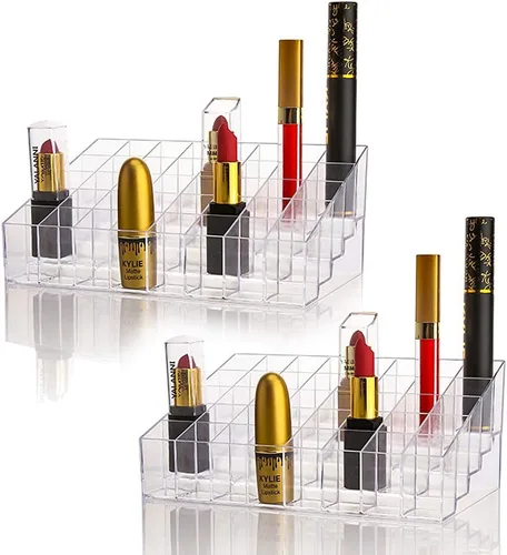 Miniatura 5 de Magik 24-40 Rejilla de lápiz labial soporte de maquillaje Estuche de exhibición cosmético multiusos acrílico organizador (1, 40 rejillas)