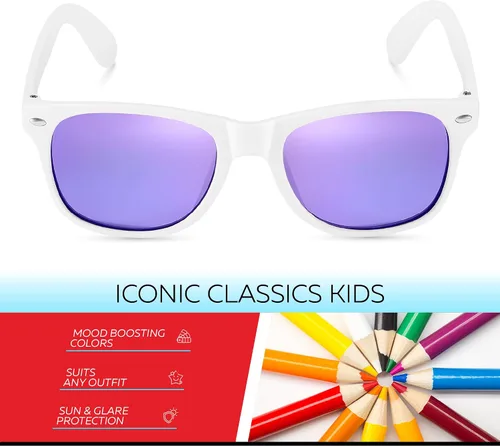 Miniatura 162 de Retro Rewind Lentes de sol para niños y niñas de 3 a 12 años, inastillables, UV400, lentes de sol para niños pequeños